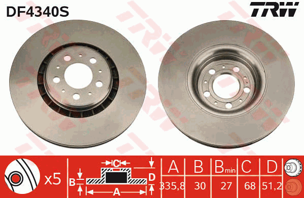 TRW DF4340S Discofreno-Discofreno-Ricambi Euro