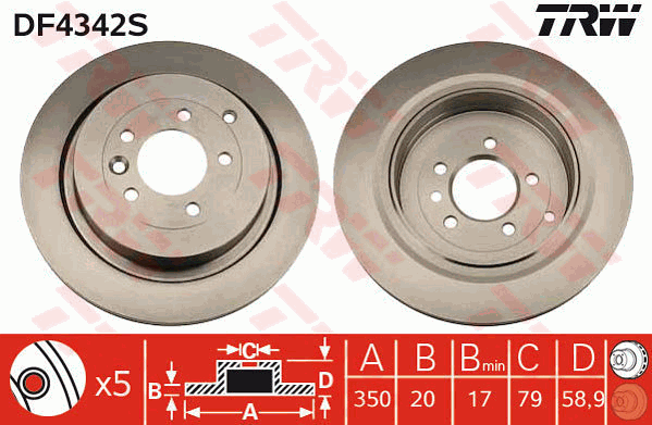 TRW DF4342S Bremsscheibe