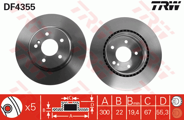 TRW DF4355 Discofreno