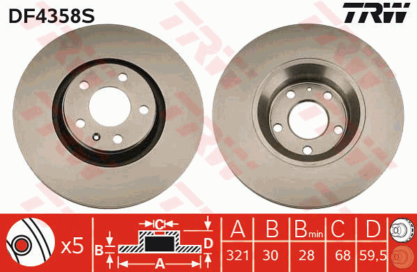 TRW DF4358S Bremsscheibe