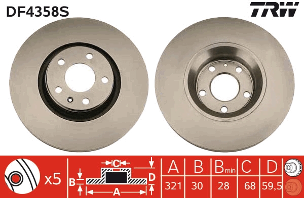 TRW DF4358S Disc frana