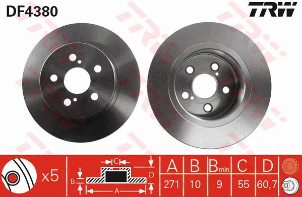 TRW DF4380 Discofreno-Discofreno-Ricambi Euro