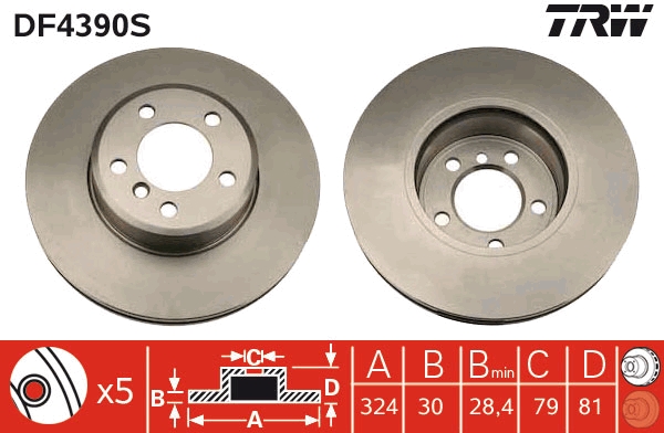 TRW DF4390S Disc frana