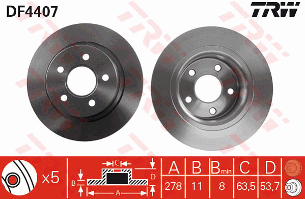 TRW DF4407 Bremsscheibe