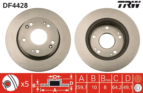 TRW DF4428 Disc frana