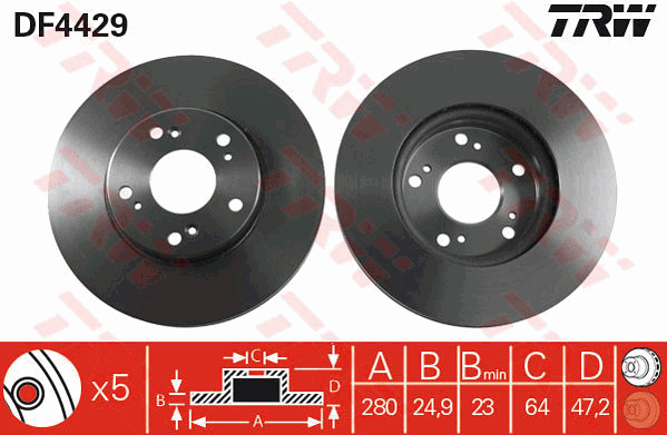 TRW DF4429 Bremsscheibe