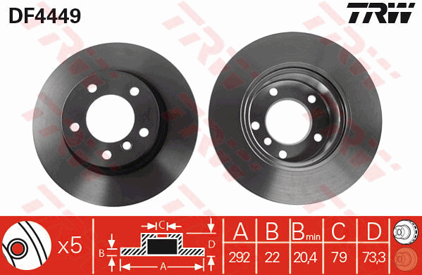 TRW DF4449 Bremsscheibe