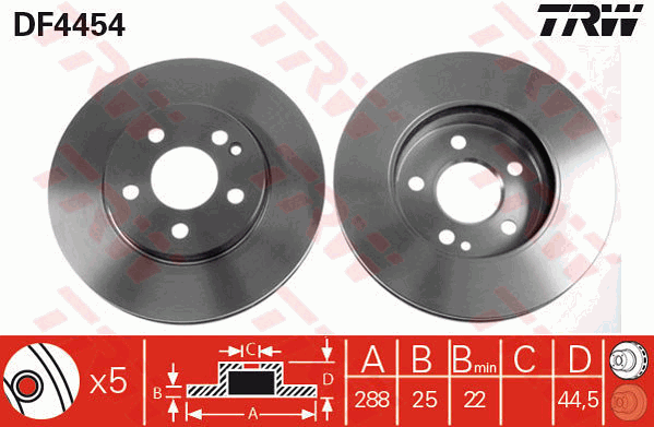 TRW DF4454 Bremsscheibe