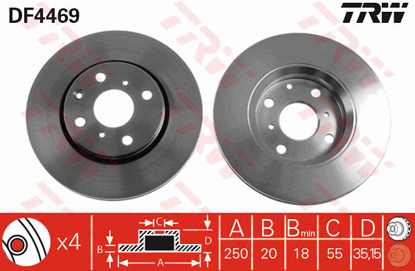 TRW DF4469 Bremsscheibe