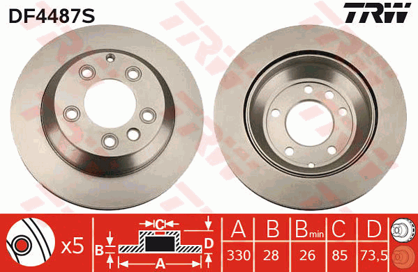 TRW DF4487S Discofreno-Discofreno-Ricambi Euro