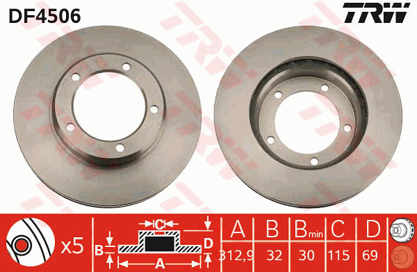 TRW DF4506 Discofreno-Discofreno-Ricambi Euro