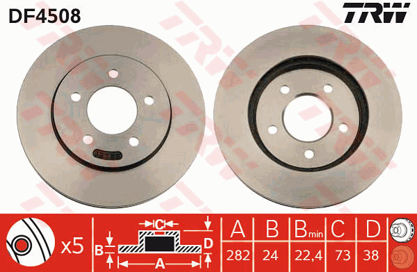 TRW DF4508 Bremsscheibe