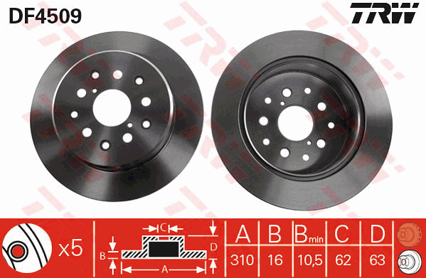 TRW DF4509 Bremsscheibe