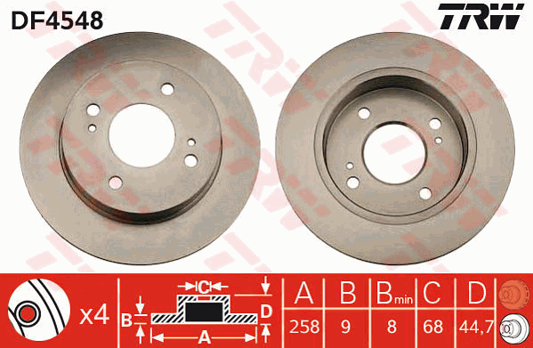 TRW DF4548 Brzdový kotouč