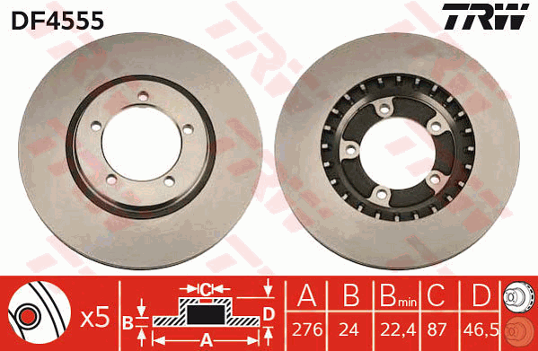 TRW DF4555 Brzdový kotouč