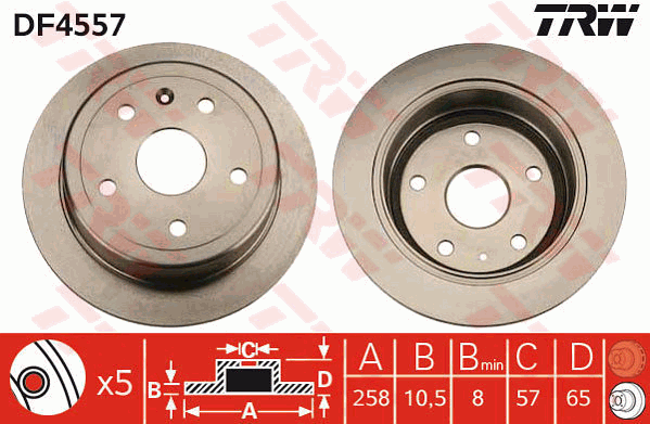 TRW DF4557 Bremsscheibe