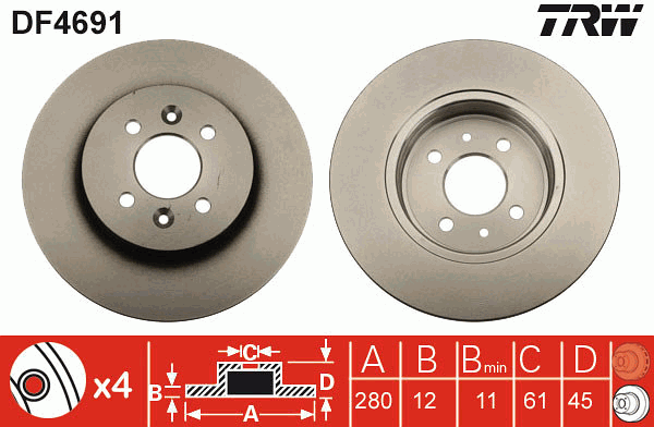 TRW DF4691 Discofreno-Discofreno-Ricambi Euro