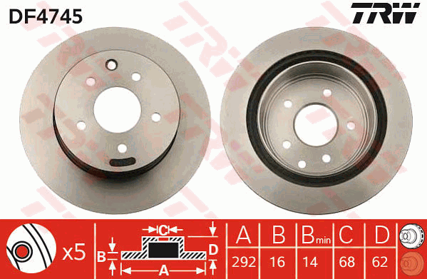 TRW DF4745 Discofreno-Discofreno-Ricambi Euro