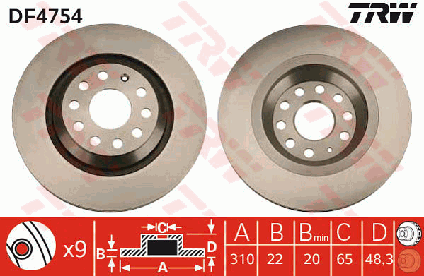 TRW DF4754 Bremsscheibe