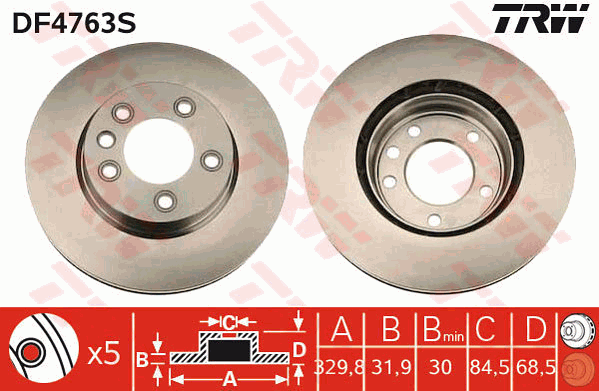 TRW DF4763S Discofreno-Discofreno-Ricambi Euro