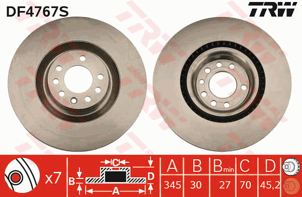 TRW DF4767S Bremsscheibe