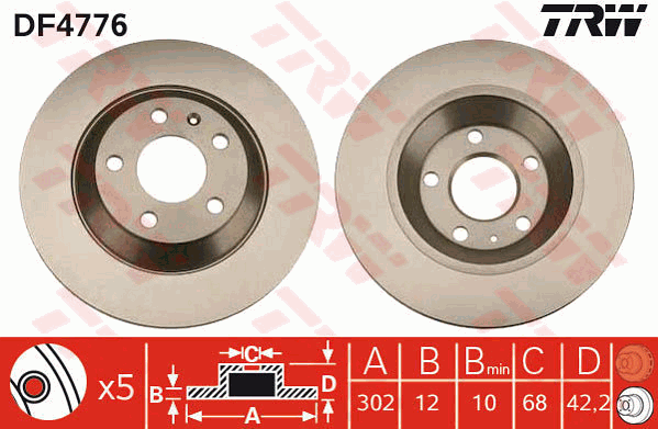 TRW DF4776 Bremsscheibe