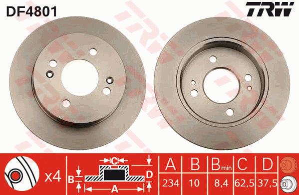 TRW DF4801 Bremsscheibe