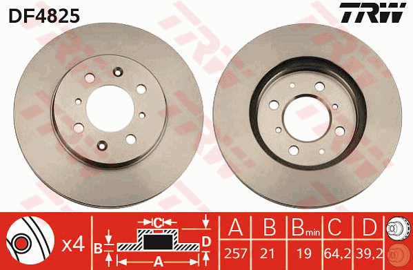 TRW DF4825 Bremsscheibe