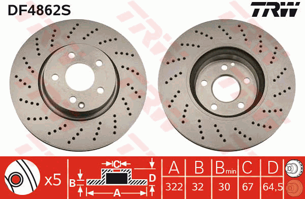 TRW DF4862S Bremsscheibe