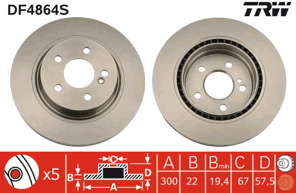 TRW DF4864S Disc frana