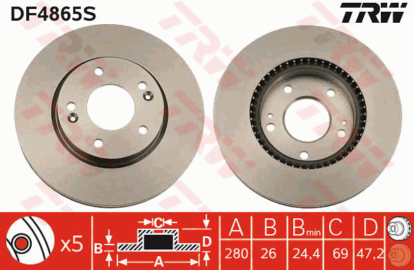 TRW DF4865S Bremsscheibe