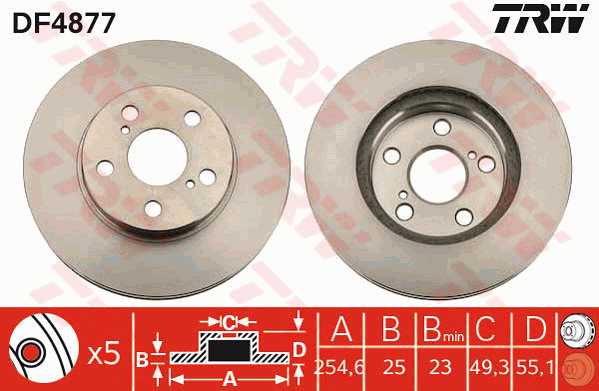 TRW DF4877 Bremsscheibe