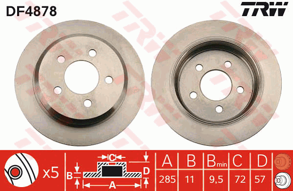 TRW DF4878 Brzdový kotouč