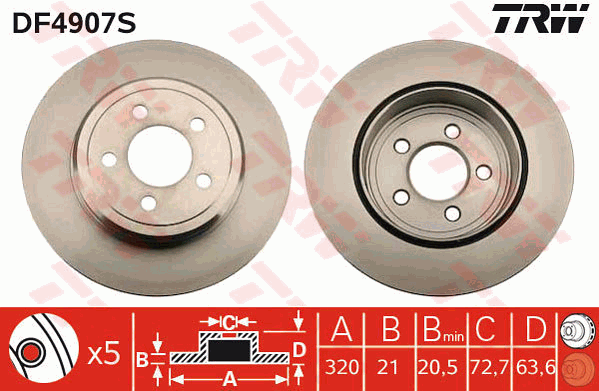 TRW DF4907S Discofreno-Discofreno-Ricambi Euro