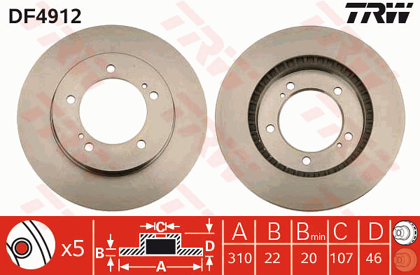 TRW DF4912 Bremsscheibe