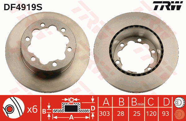 TRW DF4919S Bremsscheibe