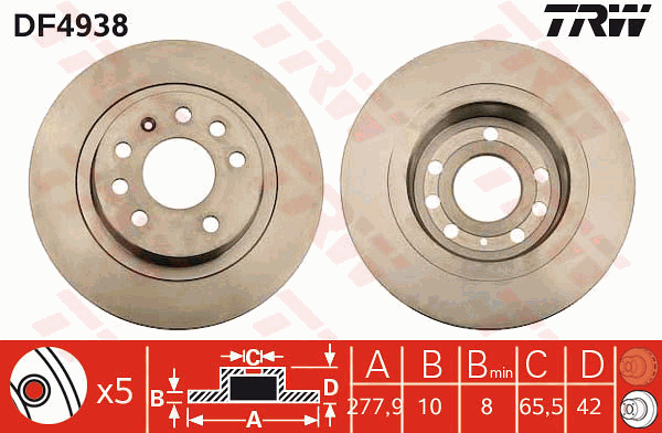 TRW DF4938 Bremsscheibe