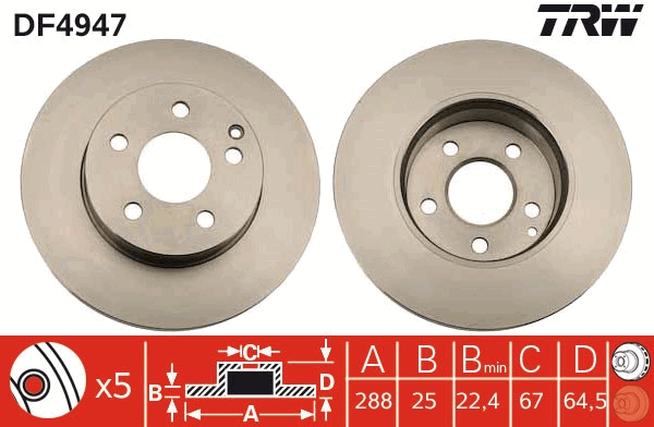 TRW DF4947 Disc frana