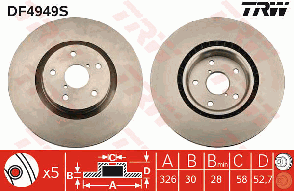 TRW DF4949S féktárcsa