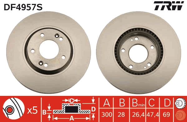 TRW DF4957S Disc frana