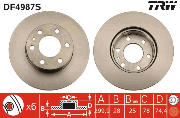 TRW DF4987S Disc frana