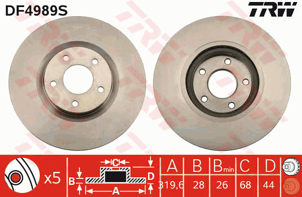 TRW DF4989S Discofreno-Discofreno-Ricambi Euro