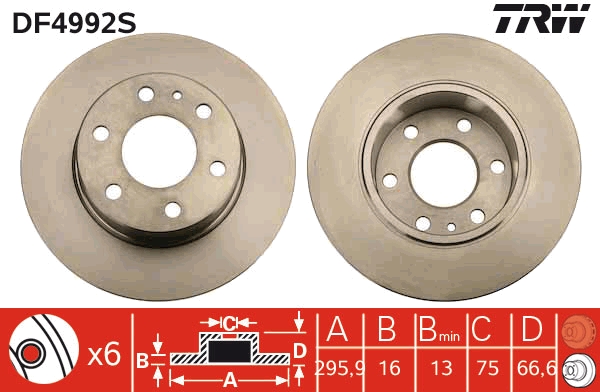 TRW DF4992S Disque de frein