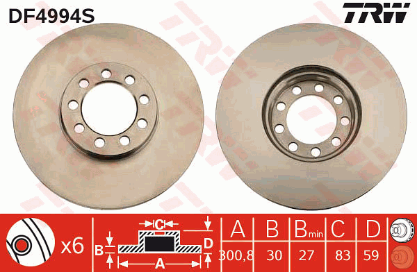 TRW DF4994S Bremsscheibe