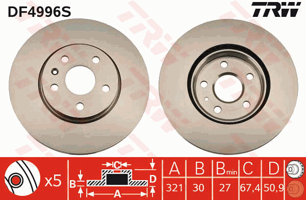 TRW DF4996S Bremsscheibe