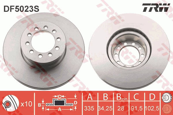 TRW DF5023S Discofreno-Discofreno-Ricambi Euro