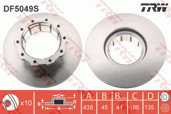 TRW DF5049S Bremsscheibe