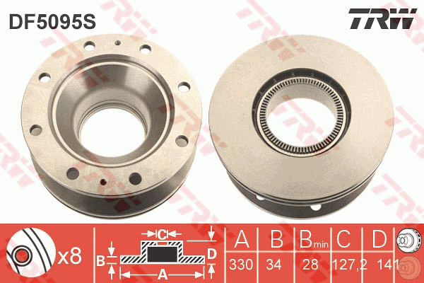 TRW DF5095S Discofreno-Discofreno-Ricambi Euro