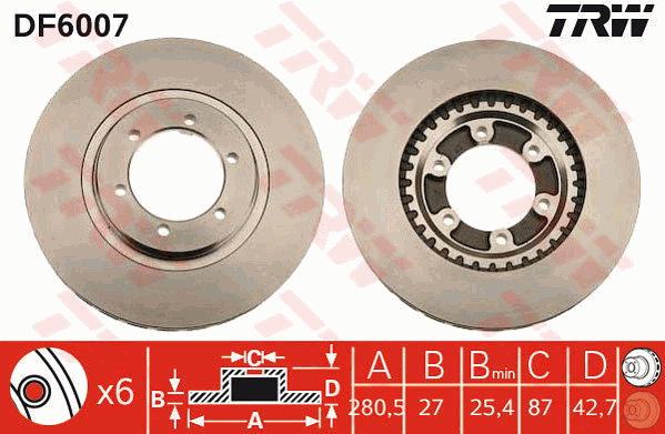 TRW DF6007 Discofreno-Discofreno-Ricambi Euro