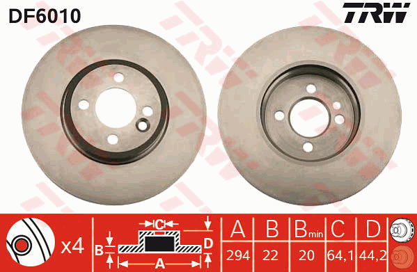 TRW DF6010 féktárcsa